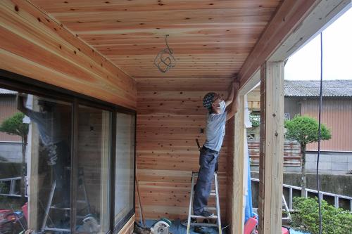 調湿効果がある木製板張り仕上げ